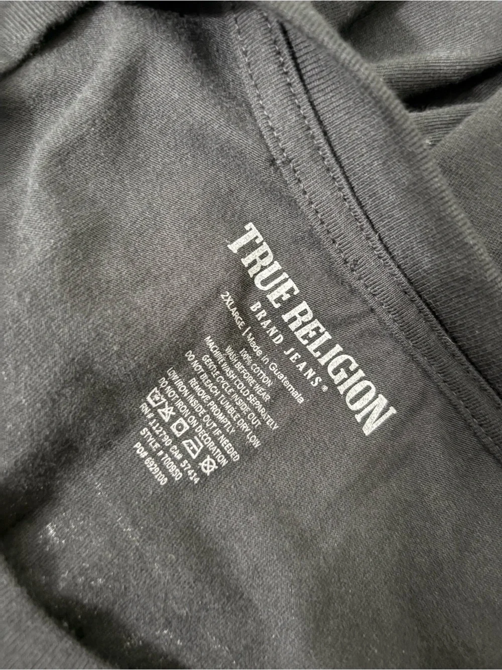 True Religion Black Graphic 'World Tour' Backprint Tee